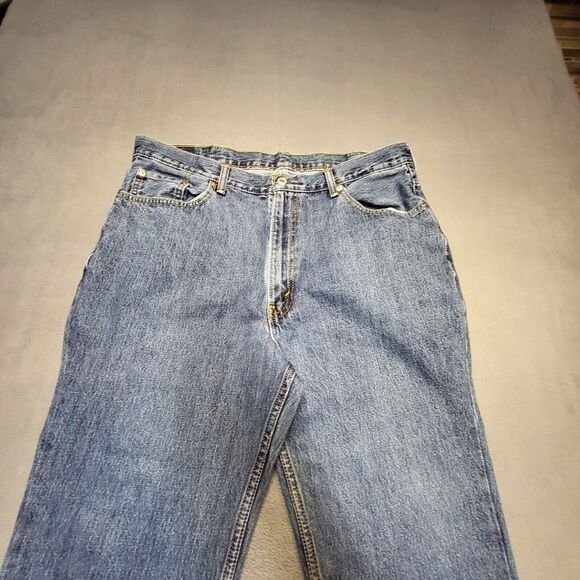 Levi's 550 Jeans Men's 38x24 Blue Relaxed Fit Straight Leg Denim Distressed - Picture 2 of 9